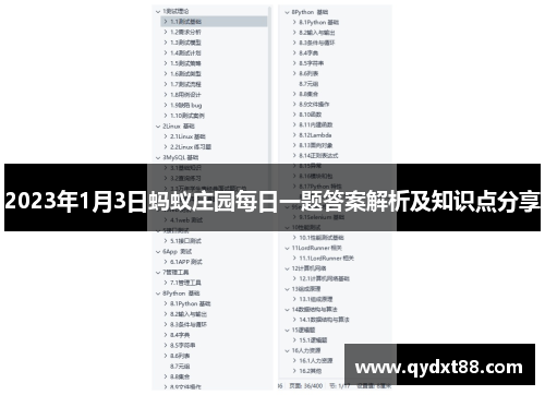 2023年1月3日蚂蚁庄园每日一题答案解析及知识点分享 2023年1月3日蚂蚁庄园每日一题答案解析及知识点分享